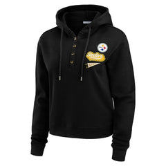 Pittsburgh Steelers WEAR by Erin Andrews Women's Waffle-Knit Pullover Hoodie | NFL Sale