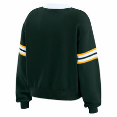 Green Bay Packers WEAR by Erin Andrews Women's Lace-Up Sweater | NFL Outlet