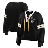 New Orleans Saints WEAR by Erin Andrews Women's Lace-Up Sweater | NFL New