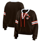 Cleveland Browns WEAR by Erin Andrews Women's Lace-Up Sweater | NFL Outlet