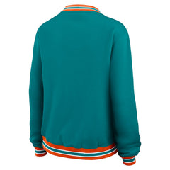 Miami Dolphins WEAR by Erin Andrews Women's Oversized Long Sleeve V-Neck Sweatshirt | NFL Sale