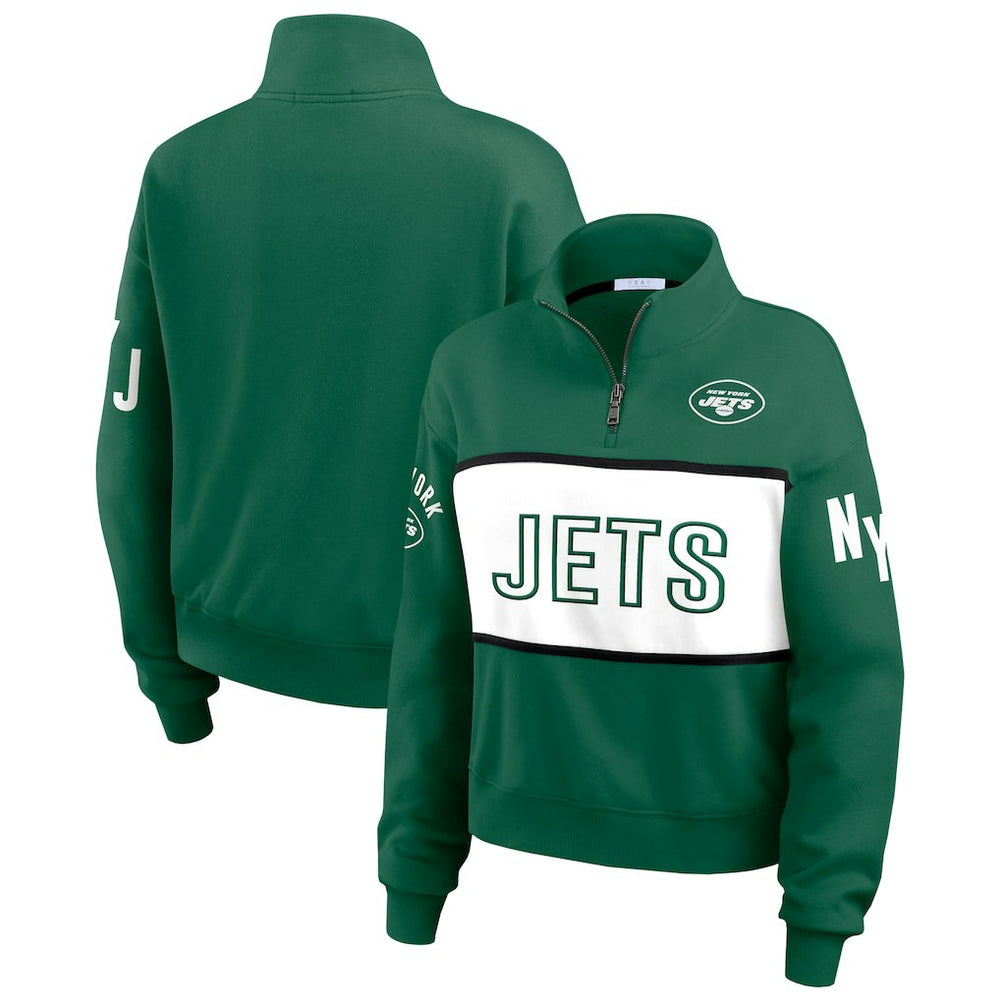 New York Jets WEAR by Erin Andrews Women's Quarter-Zip Jacket | NFL Outlet