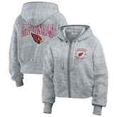 Arizona Cardinals WEAR by Erin Andrews Women's Speckled Fleece Cropped Full-Zip Hoodie | NFL New