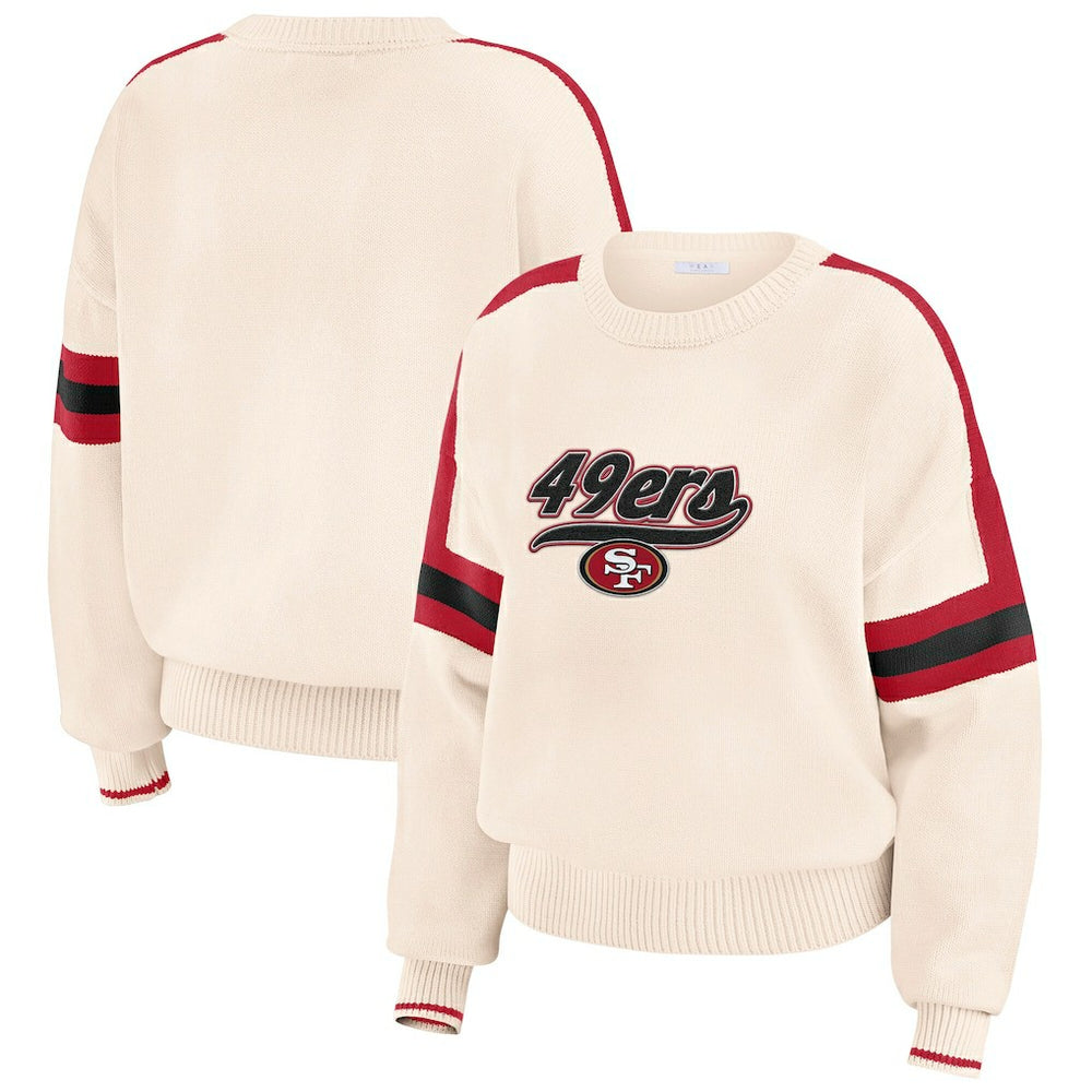 San Francisco 49ers WEAR by Erin Andrews Women's Stripe Pullover Sweater | NFL Hot