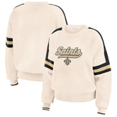 New Orleans Saints WEAR by Erin Andrews Women's Stripe Pullover Sweater | NFL Online