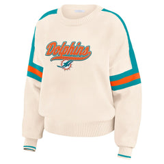 Miami Dolphins WEAR by Erin Andrews Women's Stripe Pullover Sweater | NFL On sale