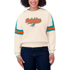 Miami Dolphins WEAR by Erin Andrews Women's Stripe Pullover Sweater | NFL On sale