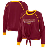 Washington Commanders WEAR by Erin Andrews Women's Tie-Front Long Sleeve T-Shirt | NFL On sale