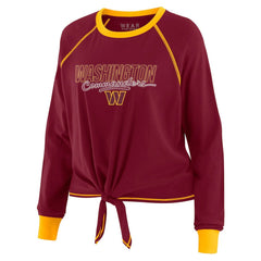 Washington Commanders WEAR by Erin Andrews Women's Tie-Front Long Sleeve T-Shirt | NFL On sale