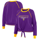 Minnesota Vikings WEAR by Erin Andrews Women's Tie-Front Long Sleeve T-Shirt | NFL Outlet