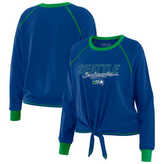 Seattle Seahawks WEAR by Erin Andrews Women's Tie-Front Long Sleeve T-Shirt | NFL Outlet