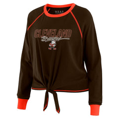 Cleveland Browns WEAR by Erin Andrews Women's Tie-Front Long Sleeve T-Shirt | NFL US