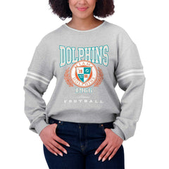 Miami Dolphins WEAR by Erin Andrews Women's Cropped Pullover Sweatshirt | NFL US