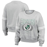 New York Jets WEAR by Erin Andrews Women's Crest Cropped Pullover Sweatshirt | NFL US