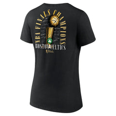 Black Boston Celtics Women's 2024 NBA Finals Champions Fade Away Jumper Roster Signature V-Neck T-Shirt | NBA