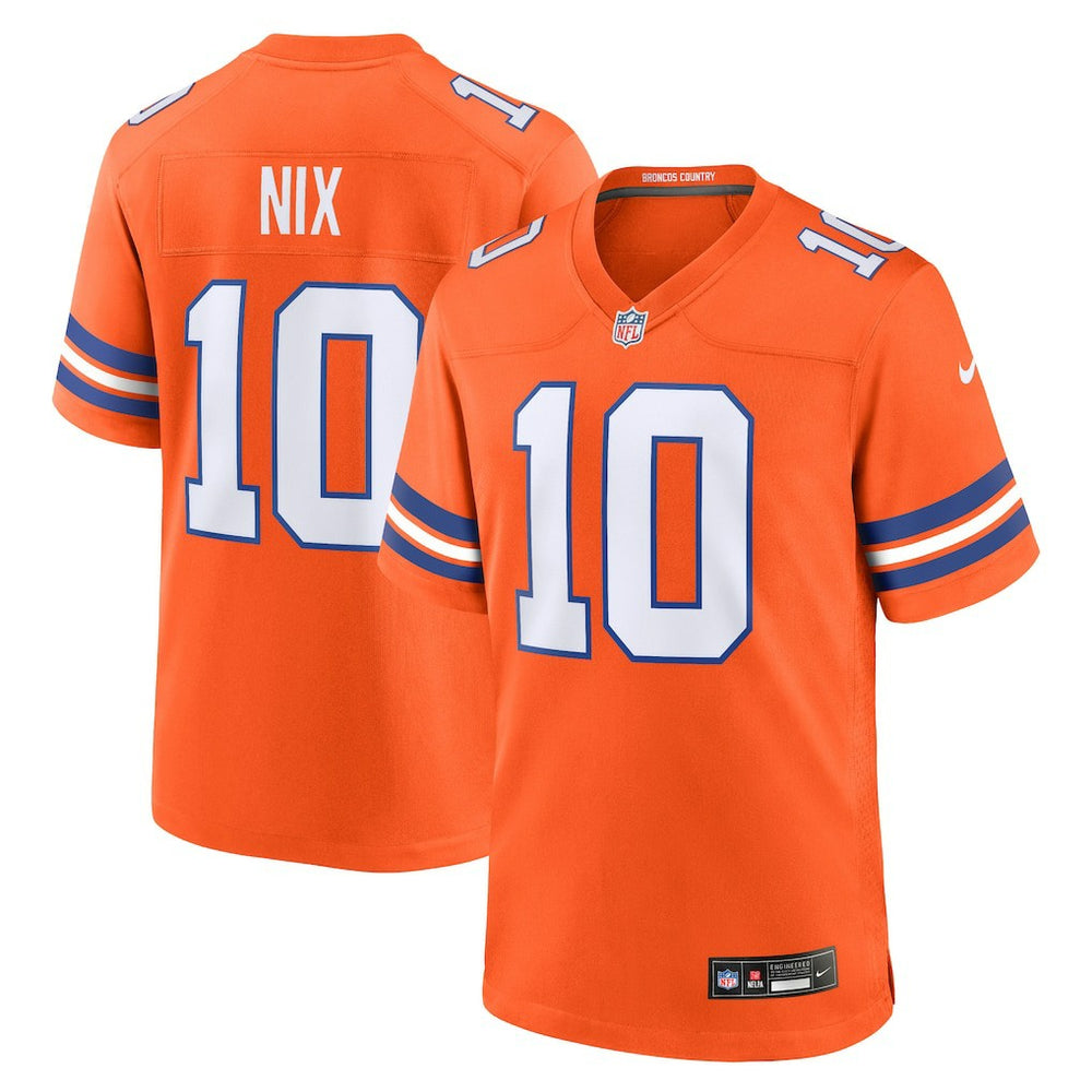 Denver Broncos Bo Nix Mile High Collection 1977 Throwback Player Game Jersey | NFL US