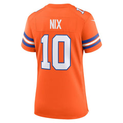 Denver Broncos Bo Nix Women's Mile High Collection 1977 Throwback Player Game Jersey | NFL Hot