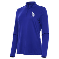 Los Angeles Dodgers Antigua Women's Reprocess Quarter-Zip Top - Royal - MLB Tops