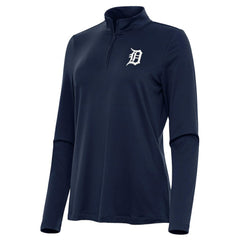 Detroit Tigers Antigua Women's Reprocess Quarter-Zip Top - Navy - MLB Tops