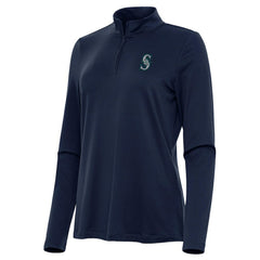 Seattle Mariners Antigua Women's Reprocess Quarter-Zip Top - Navy - MLB Tops
