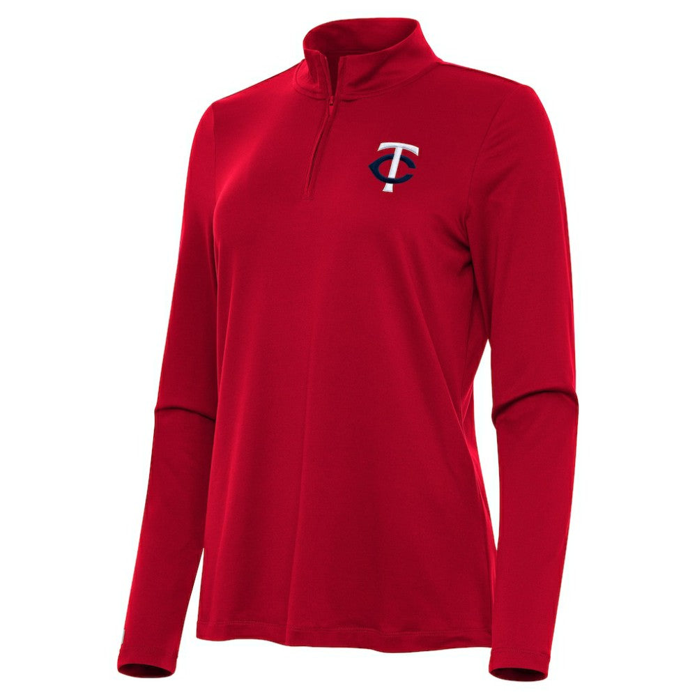 Minnesota Twins Antigua Women's Reprocess Quarter-Zip Top - Red - MLB Tops
