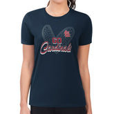 St. Louis Cardinals G-III 4Her by Carl Banks Women's Super-Slim Fit Lightweight Leopard Heart T-Shirt - MLB T-shirts