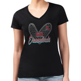 Arizona Diamondbacks G-III 4Her by Carl Banks Women's Super-Slim Fit Lightweight Leopard Heart V-Neck T-Shirt - MLB T-shirts