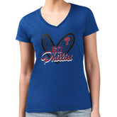 Philadelphia Phillies G-III 4Her by Carl Banks Women's Super-Slim Fit Lightweight Leopard Heart V-Neck T-Shirt - MLB T-shirts