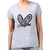 Houston Astros G-III 4Her by Carl Banks Women's Super-Slim Fit Lightweight Leopard Heart V-Neck T-Shirt - MLB T-shirts