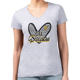 Pittsburgh Pirates G-III 4Her by Carl Banks Women's Super-Slim Fit Lightweight Leopard Heart V-Neck T-Shirt - MLB T-shirts