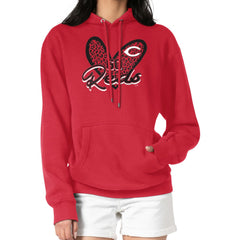 Cincinnati Reds G-III 4Her by Carl Banks Women's Leopard Heart Pullover Hoodie - MLB Hoodies