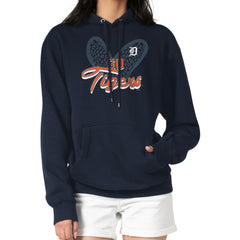 Detroit Tigers G-III 4Her by Carl Banks Women's Leopard Heart Pullover Hoodie - MLB Hoodies