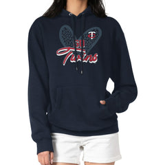Minnesota Twins G-III 4Her by Carl Banks Women's Leopard Heart Pullover Hoodie - MLB Hoodies