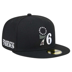 Black Philadelphia 76ers Camo Print UV 59FIFTY Fitted Hat | NBA