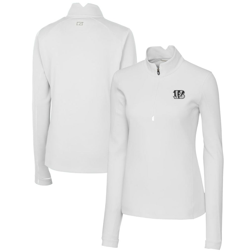 Cincinnati Bengals Cutter & Buck Women's Traverse Stretch DryTec Quarter-Zip Top | NFL Online