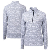 Minnesota Vikings Cutter & Buck Women's Traverse Camo Print Stretch Tri-Blend Quarter-Zip Top | NFL Hot