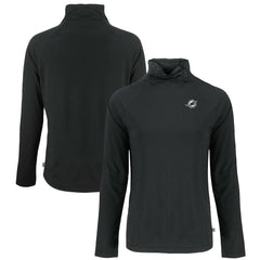Miami Dolphins Cutter & Buck Women's Coastline Epic Comfort Eco Recycled Funnel Neck Pullover Sweatshirt | NFL New