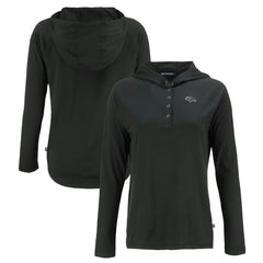 Denver Broncos Cutter & Buck Women's Coastline Epic Comfort Eco Recycled Long Sleeve Hoodie T-Shirt | NFL Outlet
