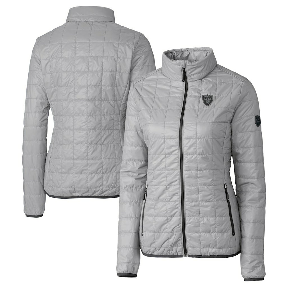 Las Vegas Raiders Cutter & Buck Women's Rainier PrimaLoft Eco Insulated Full-Zip Puffer Jacket | NFL New