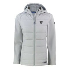 Las Vegas Raiders Cutter & Buck Women's Evoke Hybrid Eco Softshell Recycled Full-Zip Hoodie Jacket | NFL New