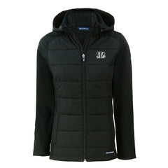 Cincinnati Bengals Cutter & Buck Women's Evoke Hybrid Eco Softshell Recycled Full-Zip Hoodie Jacket | NFL Sale