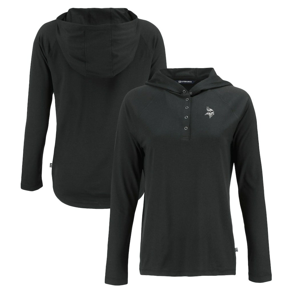 Minnesota Vikings Cutter & Buck Women's Coastline Epic Comfort Eco Recycled Long Sleeve Hoodie T-Shirt | NFL Discount