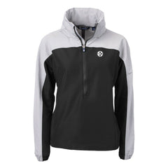 Pittsburgh Steelers Cutter & Buck Women's Charter Eco Recycled Half-Zip Hoodie Anorak Jacket | NFL New