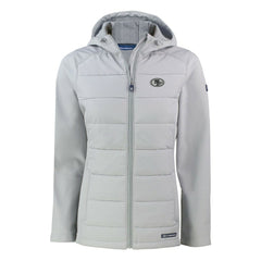 San Francisco 49ers Cutter & Buck Women's Evoke Hybrid Eco Softshell Recycled Full-Zip Hoodie Jacket | NFL Sale