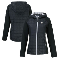 Pittsburgh Steelers Cutter & Buck Women's Rainier PrimaLoft Eco Hybrid Full-Zip Hoodie Jacket | NFL US