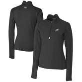 Philadelphia Eagles Cutter & Buck Women's Traverse Stretch DryTec Quarter-Zip Top | NFL New