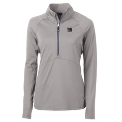 New York Giants Cutter & Buck Women's Adapt Eco Knit Stretch Recycled Raglan Half-Zip Top | NFL Hot