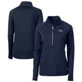 Seattle Seahawks Cutter & Buck Women's Adapt Eco Knit Stretch Recycled Raglan Half-Zip Top | NFL Sale