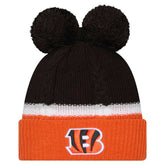Cincinnati Bengals Women's Double Bubble Cuffed Knit Hat with Poms | NFL New