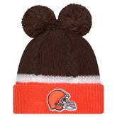 Cleveland Browns Women's Double Bubble Cuffed Knit Hat with Poms | NFL Discount